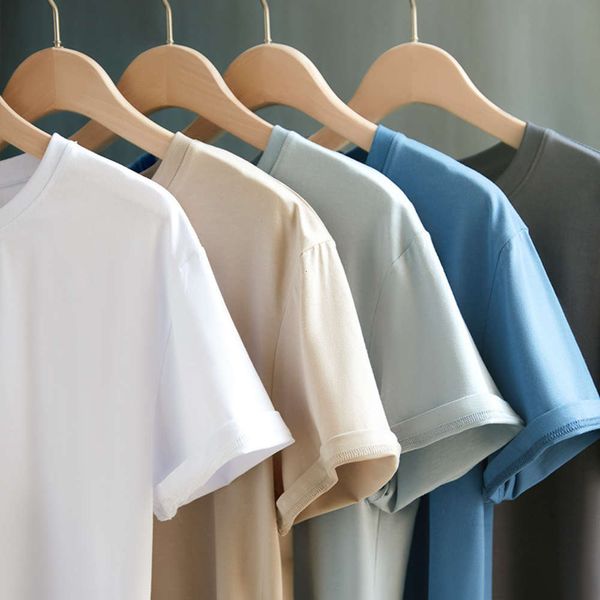 2021 men's short sleeve t-shirt mercerized cotton elastic round neck solid color base loose summer ice half, White;black
2021 men's short sleeve t-shirt mercerized cotton elastic round neck solid color base loose summer ice half, White;black