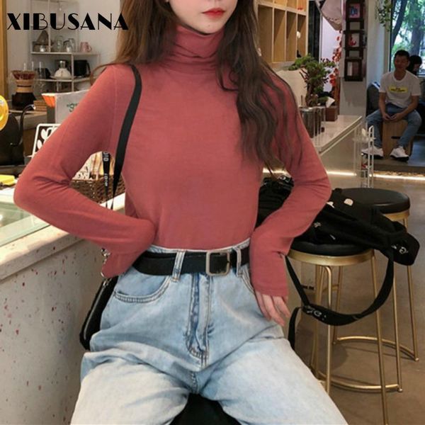 women's t-shirt xibusana casual women long sleeve pullover shirts 2021 spring autumn female all-match solid turtleneck bottom shirt, White
women's t-shirt xibusana casual women long sleeve pullover shirts 2021 spring autumn female all-match solid turtleneck bottom shirt, White