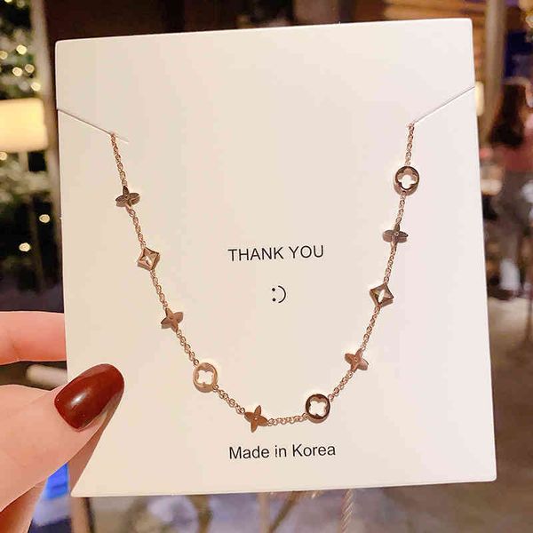 new simple temperament web celebrity light luxury titanium steel happins grass chain female keybone chains, Silver
new simple temperament web celebrity light luxury titanium steel happins grass chain female keybone chains, Silver