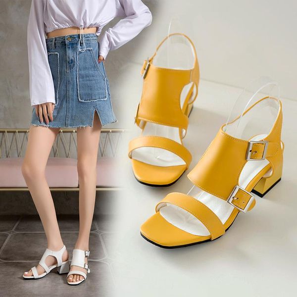 fashion patent leather sandals women high heels fish mouth heel buckle casual all collocations sweet, Black
fashion patent leather sandals women high heels fish mouth heel buckle casual all collocations sweet, Black