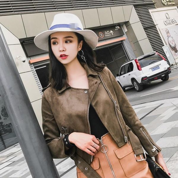 women's jackets loose women long sleeve suede biker coat turn-down collar streetwear zipper short jacket solid color preppy style outer, Black;brown
women's jackets loose women long sleeve suede biker coat turn-down collar streetwear zipper short jacket solid color preppy style outer, Black;brown
