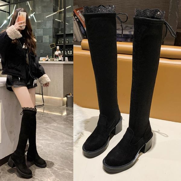 boots thigh high female winter women over the knee flat stretch fashion shoes 2021 black botas mujer
boots thigh high female winter women over the knee flat stretch fashion shoes 2021 black botas mujer