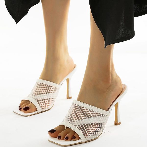 fashion mules slides 9cm high heels mesh women slippers stripper stiletto summer sandals lady white leisure prom open toe shoes, Black
fashion mules slides 9cm high heels mesh women slippers stripper stiletto summer sandals lady white leisure prom open toe shoes, Black
