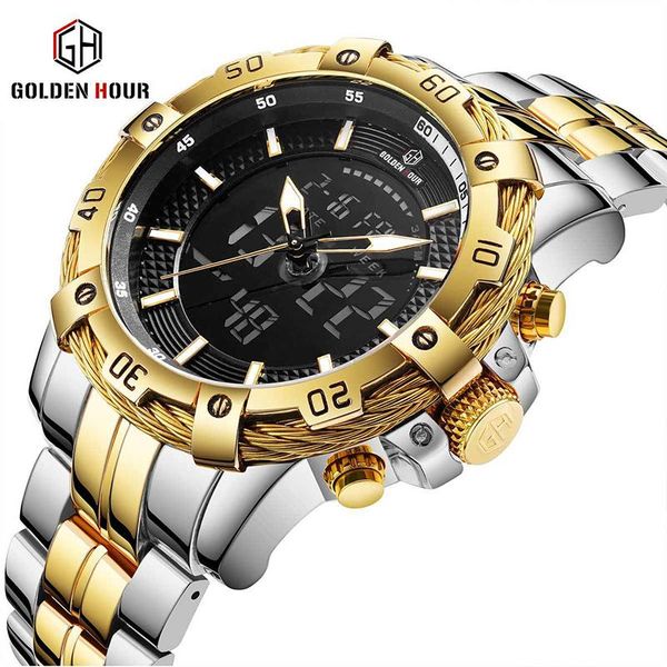wristwatches goldenhour sport brand men's watches stainless steel band luxury quartz week display, watch, Slivery;brown
wristwatches goldenhour sport brand men's watches stainless steel band luxury quartz week display, watch, Slivery;brown