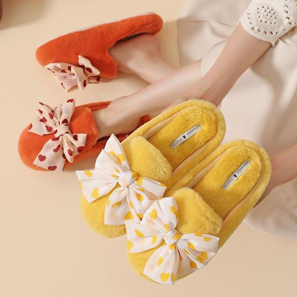 winter knot-bow house women fur slippers warm plush bedroom flat ladies dots shoes non-slip chic furry slides, Black
winter knot-bow house women fur slippers warm plush bedroom flat ladies dots shoes non-slip chic furry slides, Black