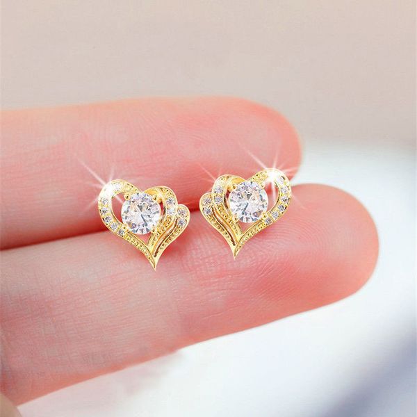 s925 silver needle heart-shaped ear studs gold and silver simplicity temperament heart-shaped earring jewelry, Golden;silver
s925 silver needle heart-shaped ear studs gold and silver simplicity temperament heart-shaped earring jewelry, Golden;silver