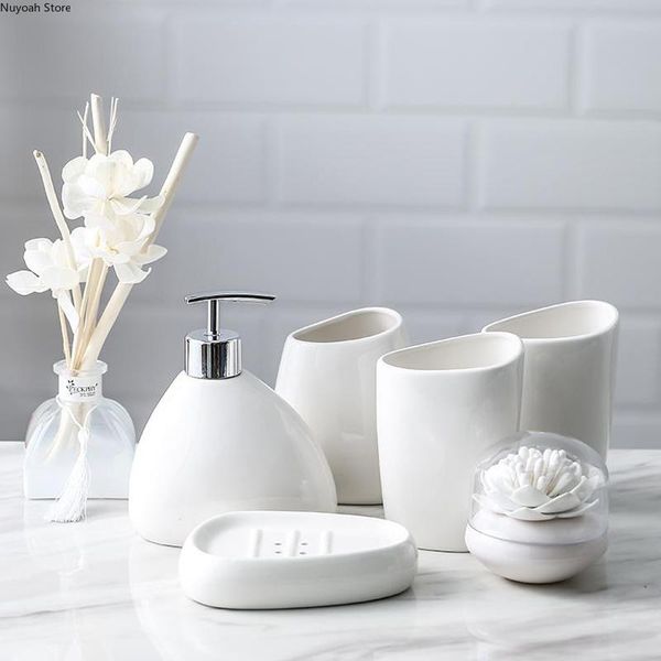 bathroom decoration accessories white ceramic supplies/lotion bottle/toothbrush holder soap dish/mouth cup set bath accessory
bathroom decoration accessories white ceramic supplies/lotion bottle/toothbrush holder soap dish/mouth cup set bath accessory