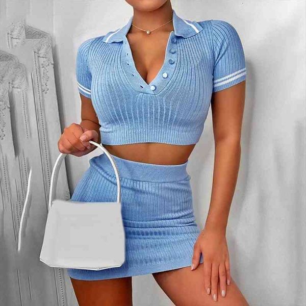 two piece set womens tracksuits outfits ribbed short sleeve turndown collar crop camisole bodycon skirt, Gray
two piece set womens tracksuits outfits ribbed short sleeve turndown collar crop camisole bodycon skirt, Gray