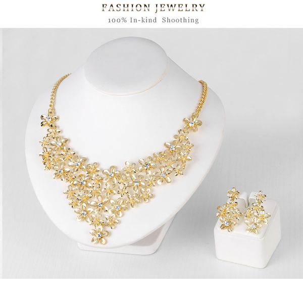 2020 fashion women gold plated crystal bridal jewelry sets alloy necklace bracelet earring ring jewelry sets, Black
2020 fashion women gold plated crystal bridal jewelry sets alloy necklace bracelet earring ring jewelry sets, Black