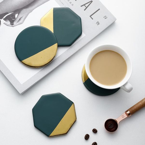 mats & pads nordic light luxury wind emerald ceramic gold-plated coasters non-slip tea cup coffee mug pad insulation holder mj1202
mats & pads nordic light luxury wind emerald ceramic gold-plated coasters non-slip tea cup coffee mug pad insulation holder mj1202