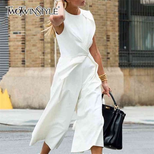 sleeveless jumpsuits female patchwork tunic high waist ankle length wide leg trousers summer ol clothes style 210521, Black;white
sleeveless jumpsuits female patchwork tunic high waist ankle length wide leg trousers summer ol clothes style 210521, Black;white