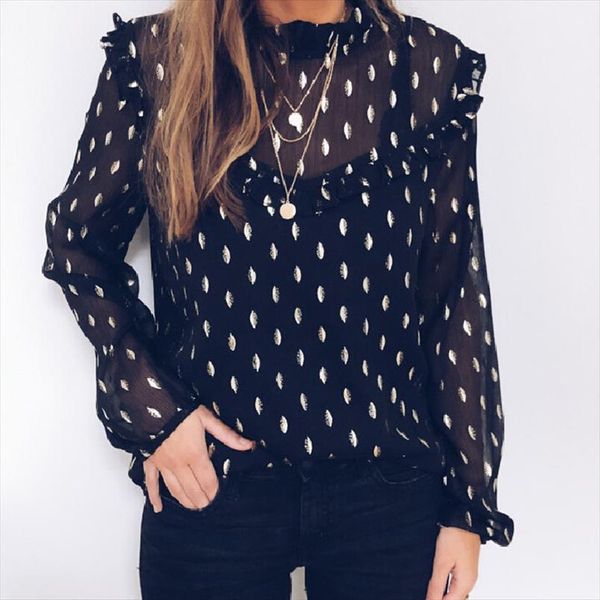 black holiday baggy loose chiffon womens blouses long sleeve summer casual dot pullover blusas clothes, White
black holiday baggy loose chiffon womens blouses long sleeve summer casual dot pullover blusas clothes, White