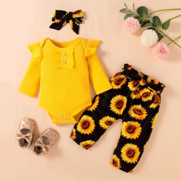clothing sets autumn winter infant baby girls long sleeve ruffle ribbed bodysuit+sunflowers floral pants outfit kids baby's, White
clothing sets autumn winter infant baby girls long sleeve ruffle ribbed bodysuit+sunflowers floral pants outfit kids baby's, White