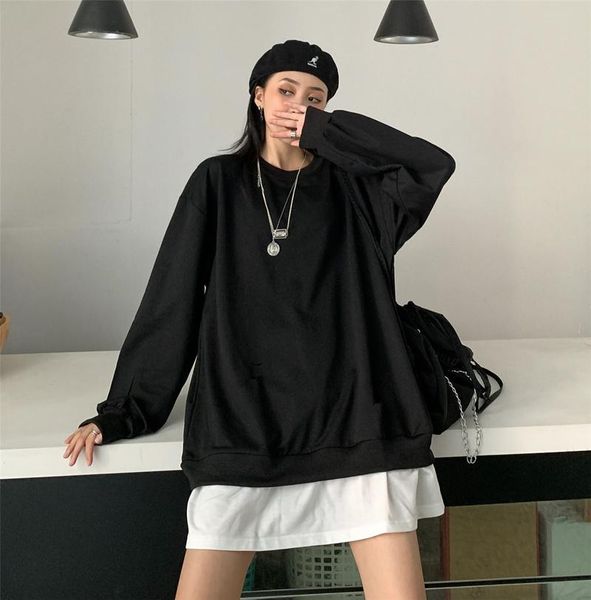 women's hoodies & sweatshirts casual loose spring fall korean harajuku patchwork fake two pieces hole pullovers fashion women, Black
women's hoodies & sweatshirts casual loose spring fall korean harajuku patchwork fake two pieces hole pullovers fashion women, Black