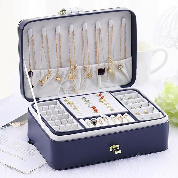 jewelry pouches, bags large two layer studs organizer box with 56 stud jacks smooth leather storage case display holder lock, Pink;blue
jewelry pouches, bags large two layer studs organizer box with 56 stud jacks smooth leather storage case display holder lock, Pink;blue