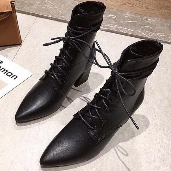 british women's short boots, soft leather high heels, narrow pointed autumn and winter shoes, 2021 boots, Black
british women's short boots, soft leather high heels, narrow pointed autumn and winter shoes, 2021 boots, Black