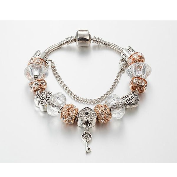 charm bracelets annapaer 2021 fashion love heart bracelet beads with key lock fit original for women jewelry b16044, Golden;silver
charm bracelets annapaer 2021 fashion love heart bracelet beads with key lock fit original for women jewelry b16044, Golden;silver