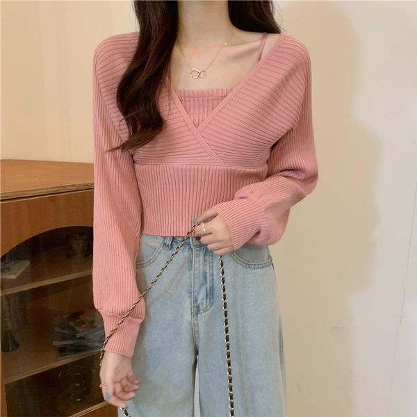 women's t-shirt french fake two short chic early autumn square neck sweater thin 2021, White
women's t-shirt french fake two short chic early autumn square neck sweater thin 2021, White