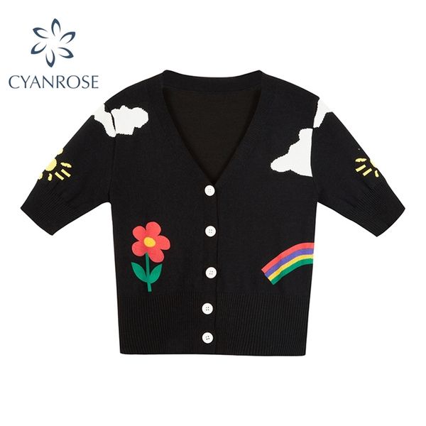 sweet cartoon black bodycon blouse women v neck summer short sleeve korean cute cardigan shirts female elegant casual slim 210430, White
sweet cartoon black bodycon blouse women v neck summer short sleeve korean cute cardigan shirts female elegant casual slim 210430, White