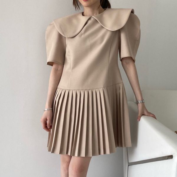 fashion wild simple holiday casual temperament bubble sleeve peter pan collar stitching pleated mini dress 16f1255 210510, Black;gray
fashion wild simple holiday casual temperament bubble sleeve peter pan collar stitching pleated mini dress 16f1255 210510, Black;gray