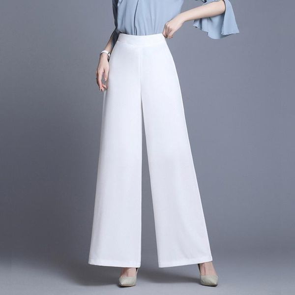 women's pants & capris 2021 size plus summer chiffon ol wide leg high waist elegant long work casual loose trousers female, Black;white
women's pants & capris 2021 size plus summer chiffon ol wide leg high waist elegant long work casual loose trousers female, Black;white