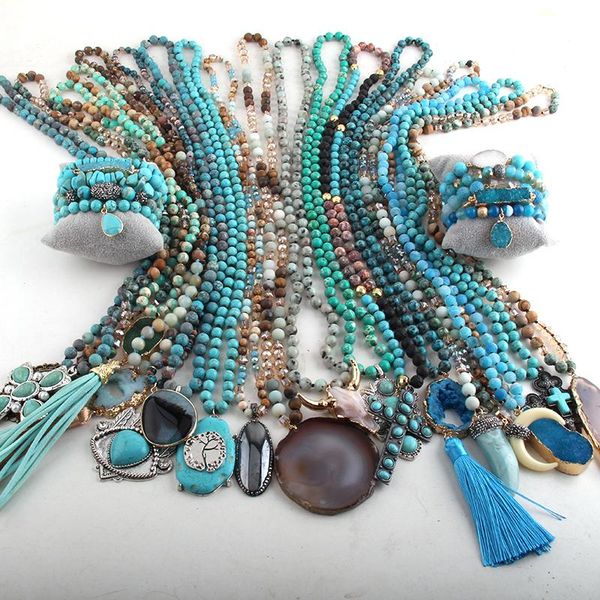 pendant necklaces md wholesale 20pc blue mix color necklace / bracelet set fashion boho jewelry for women bohemian gift, Silver
pendant necklaces md wholesale 20pc blue mix color necklace / bracelet set fashion boho jewelry for women bohemian gift, Silver