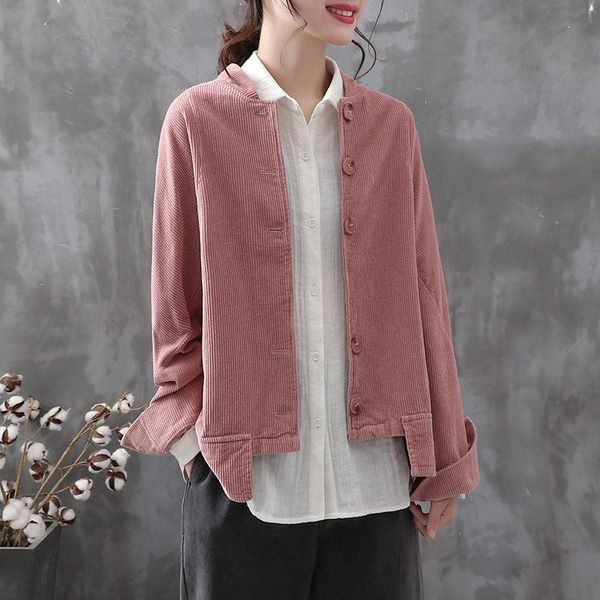 women's jackets pure color plus size loose casual corduroy stand collar coats autumn baseball uniform ladies short e007, Black;brown
women's jackets pure color plus size loose casual corduroy stand collar coats autumn baseball uniform ladies short e007, Black;brown