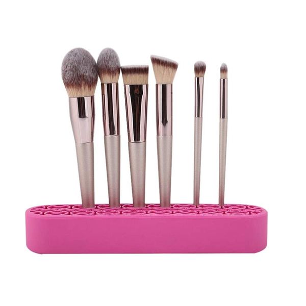bathroom storage & organization silicone makeup brush holder,makeup display stand soft nail pen holder cas