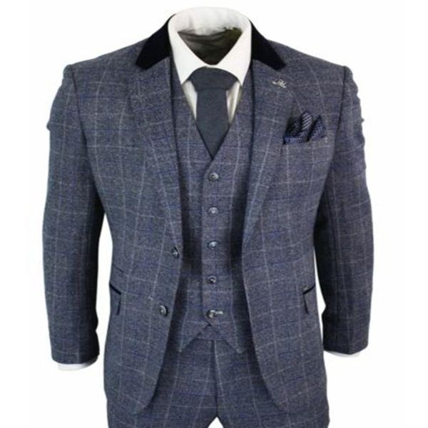 men's suits & blazers 2021 handsome mens blue navy 3 piece tweed suit herringbone vintage peaky blinders retro costume homme, White;black
men's suits & blazers 2021 handsome mens blue navy 3 piece tweed suit herringbone vintage peaky blinders retro costume homme, White;black