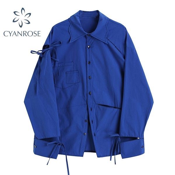 fashion designer women's blouse blue spring korean oversize streetwear long sleeve turn down collar female shirt 210515, White
fashion designer women's blouse blue spring korean oversize streetwear long sleeve turn down collar female shirt 210515, White