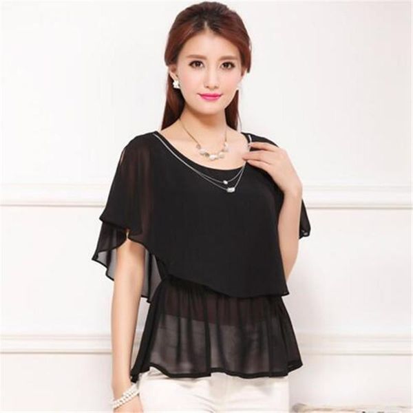 women's blouses & shirts 2021 summer women ruffles short sleeve o-collar solid color chiffon office ladies blouse plus size, White
women's blouses & shirts 2021 summer women ruffles short sleeve o-collar solid color chiffon office ladies blouse plus size, White