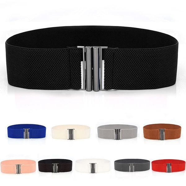 belts wide elastic belt solid color corset metal buckle lady fashion cummerbands stretch cinch waistband women waist 2021, Black;brown
belts wide elastic belt solid color corset metal buckle lady fashion cummerbands stretch cinch waistband women waist 2021, Black;brown