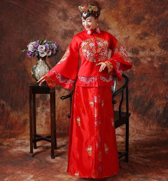 ethnic clothing red chinese wedding bride cheongsam traditional style marry evening dress embroidery long qipao womens size s - xxl neje
ethnic clothing red chinese wedding bride cheongsam traditional style marry evening dress embroidery long qipao womens size s - xxl neje