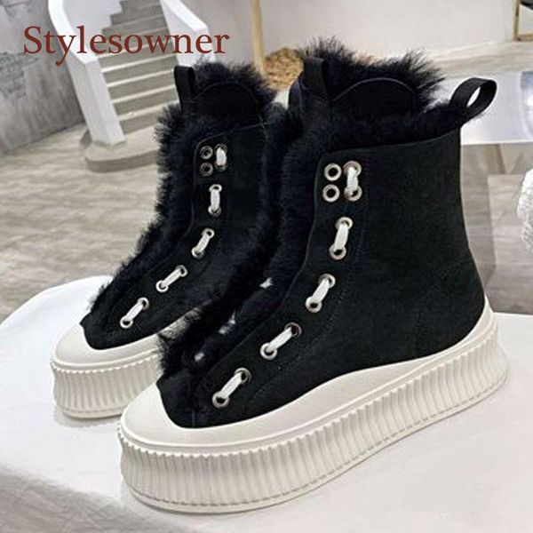 boots 2021 wool lining thick soled platform high-woman sneakers comfortable casual lace-up ankle snow designer brand shoes, Black
boots 2021 wool lining thick soled platform high-woman sneakers comfortable casual lace-up ankle snow designer brand shoes, Black