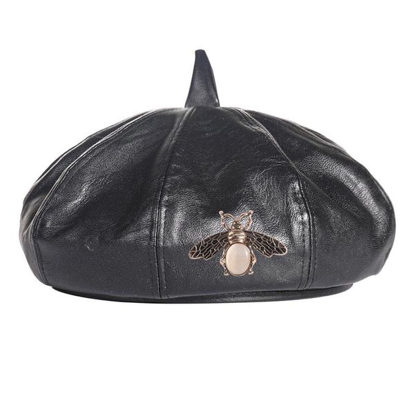 berets myalice female solid color beret gem bee painter hat luxury fashion women vintage style spring and autumn pu all-match, Blue;gray
berets myalice female solid color beret gem bee painter hat luxury fashion women vintage style spring and autumn pu all-match, Blue;gray