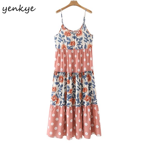 vintage floral print polka dot sling dress women o neck sleeveless a-line casual long holiday summer vestido 210514, Black;gray
vintage floral print polka dot sling dress women o neck sleeveless a-line casual long holiday summer vestido 210514, Black;gray