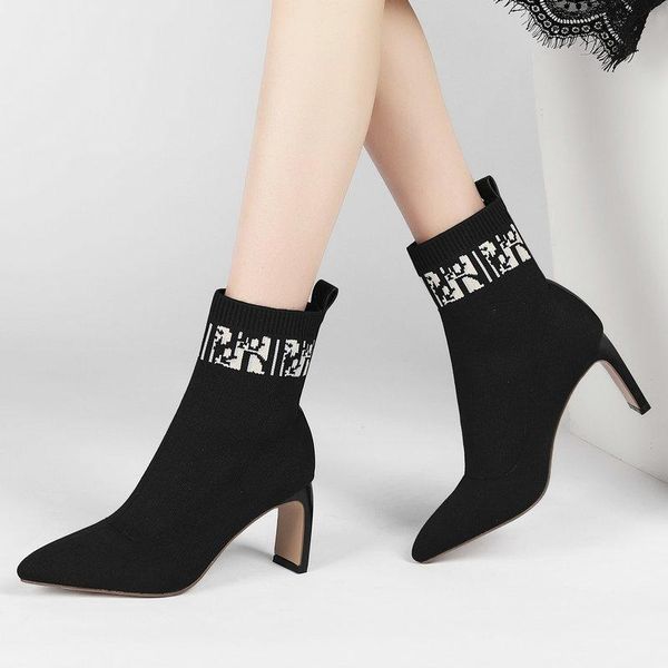 boots 2021 stretch autumn women shoes knitting fashion square high heel ankle slip on pointed toe black
boots 2021 stretch autumn women shoes knitting fashion square high heel ankle slip on pointed toe black