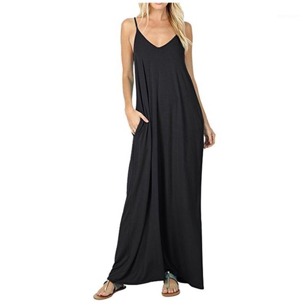 casual dresses plus size spaghetti strap long party elegant solid color pocket camisole summer dress v neck sleeveless beach robe femme, Black;gray
casual dresses plus size spaghetti strap long party elegant solid color pocket camisole summer dress v neck sleeveless beach robe femme, Black;gray
