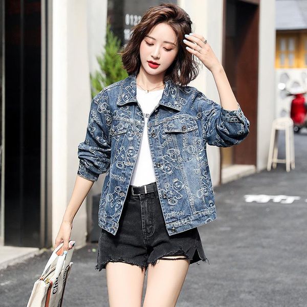 women's jackets spring and autumn korean embroidered denim jacket women retro print female coat, Black;brown
women's jackets spring and autumn korean embroidered denim jacket women retro print female coat, Black;brown