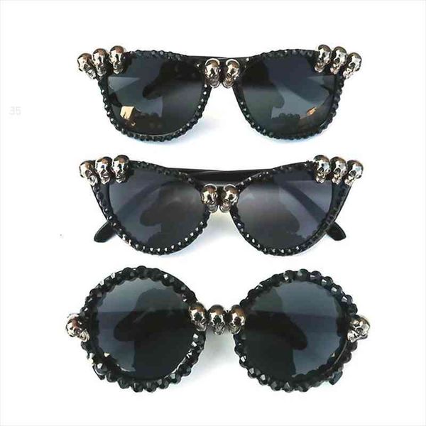 women gothic black cat eye skull sunglasses rhinestone gorgeous cateye ladies round sun glasses dropshipping vintage eyewear, White;black
women gothic black cat eye skull sunglasses rhinestone gorgeous cateye ladies round sun glasses dropshipping vintage eyewear, White;black
