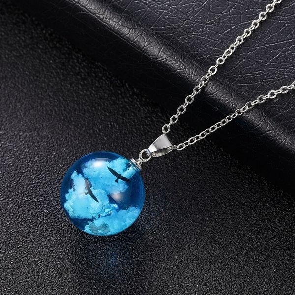 blue sky white clouds eagle pendant necklace creative resin glass round ball necklace for women gift handmade necklace jewelrydio chan conta, Silver
blue sky white clouds eagle pendant necklace creative resin glass round ball necklace for women gift handmade necklace jewelrydio chan conta, Silver