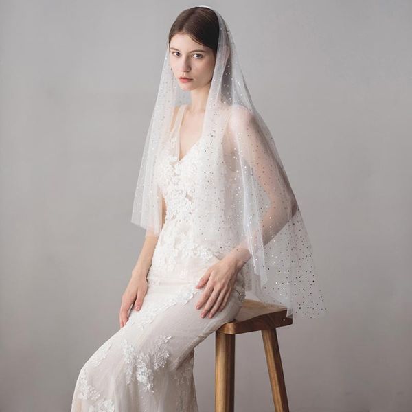 bridal veils 2021 veil white/ivory stars sequined two layers tulle wedding accessories veu de noiva ee49, Black
bridal veils 2021 veil white/ivory stars sequined two layers tulle wedding accessories veu de noiva ee49, Black