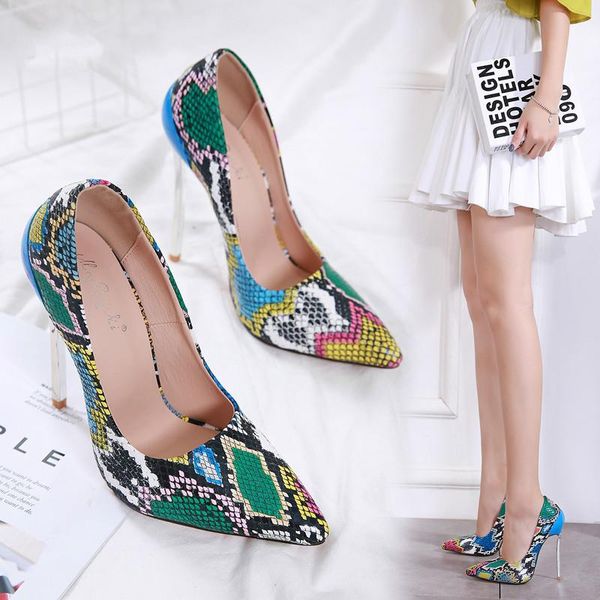 dress shoes women summer high heel 13cm fashion snake thin ladies leather business party pointed toe pumps, Black
dress shoes women summer high heel 13cm fashion snake thin ladies leather business party pointed toe pumps, Black