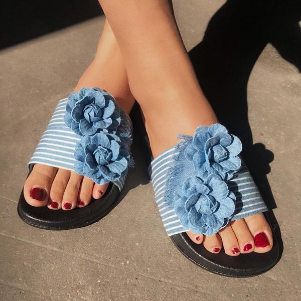 slippers summer women denim flowers braid slides open toe female casual flip flops fashion cut out sandals mujer shoes, Black
slippers summer women denim flowers braid slides open toe female casual flip flops fashion cut out sandals mujer shoes, Black