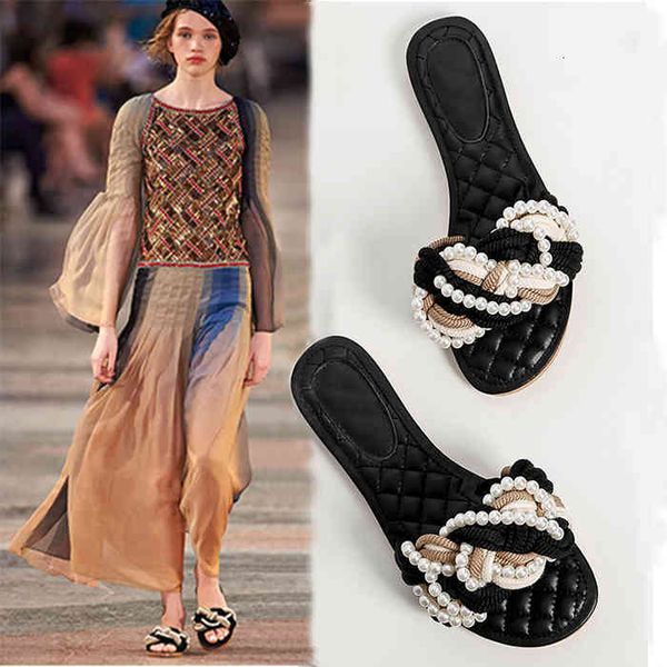 dress shoes koovan ladies slippers new trend fashion with pearl flat summer woman beach sandals woven rbnq, Black
dress shoes koovan ladies slippers new trend fashion with pearl flat summer woman beach sandals woven rbnq, Black