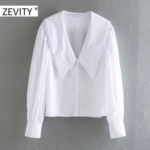 zevity women sweet peter pan collar lace stitching casual poplin blouse shirts women puff sleeve white chemise chic ls7201 210603
zevity women sweet peter pan collar lace stitching casual poplin blouse shirts women puff sleeve white chemise chic ls7201 210603