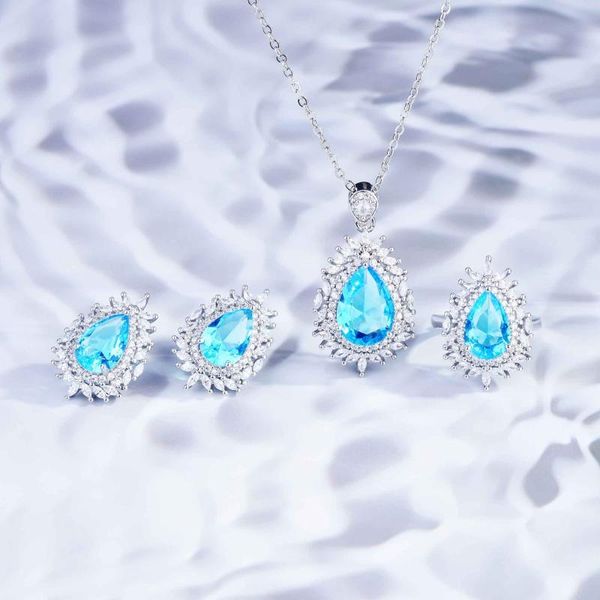earrings & necklace 2021 fashion water drop gem s925 silver color sea blue cubic zirconia wedding jewelry set women's boutique
earrings & necklace 2021 fashion water drop gem s925 silver color sea blue cubic zirconia wedding jewelry set women's boutique