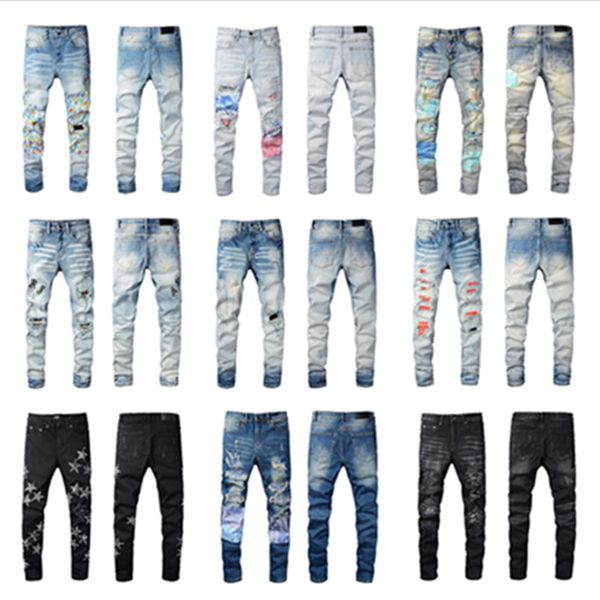 22 new men's designer amirys jeans fashion skinny straight slim ripped jeans stretch casual trousers, Blue
22 new men's designer amirys jeans fashion skinny straight slim ripped jeans stretch casual trousers, Blue