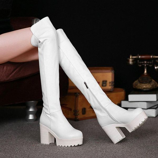 boots black white platform women fashion thick high heel knee autumn winter zipper long 2021
boots black white platform women fashion thick high heel knee autumn winter zipper long 2021