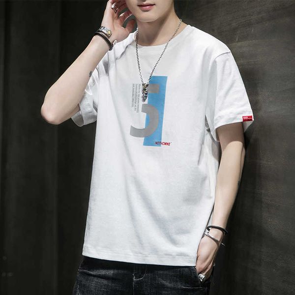 men's xinjiang cotton t-shirt short sleeve 2021 summer trend loose half base t-shirt, White;black
men's xinjiang cotton t-shirt short sleeve 2021 summer trend loose half base t-shirt, White;black